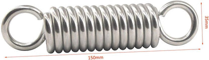 304 Stainless Steel Heavy Duty Hammock Chair Hanging Spring Swing Damping Spring Hook Loadability 550LB Suspension for Sandbag Yoga Pack of 1