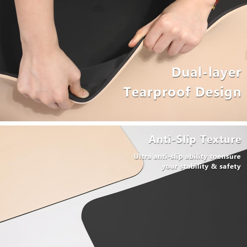 Wide Yoga Mat-80cm Non Slip Extra Thick 1/3'' Fitness Exercise Mat TPE Material High Resiliency Hot Yoga Mats(72“L x 32"W) With Carry Strap for Women Yoga Pilates, Home Floor Workout