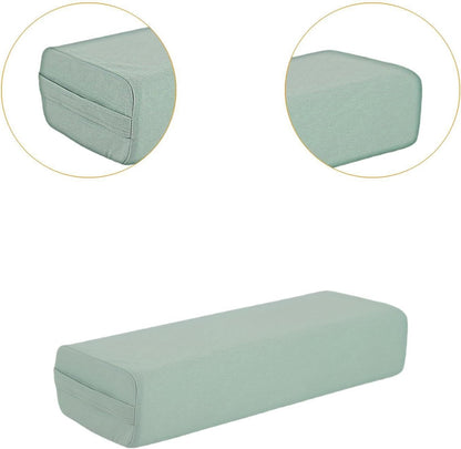 Vaveren Yoga Bolster Pillow Meditation Pillow,Breathable,Professional,Rectangular,with Carry Handle for Relaxation Restorative Yoga, Light Green