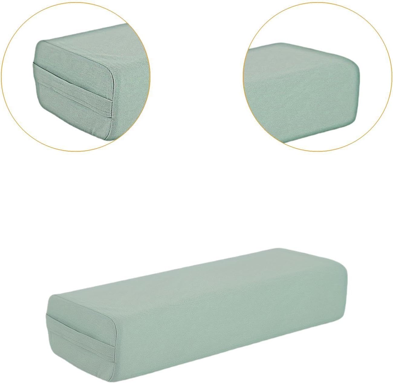 Rectangular Bolster Cushion Meditation Cushion Support Cushion with Comfortable, Breathable Cover and Handle, Portable for Pilates, M