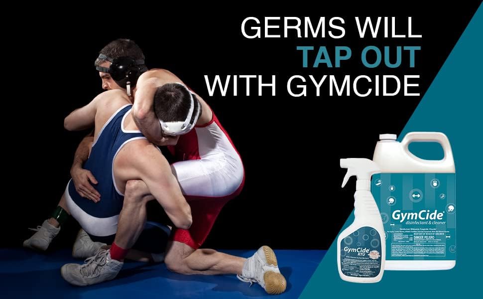GymCide Disinfectant, Cleaner, and Deodorizer for Gyms, Sports Equipment, and Fitness Centers Bundle (1 Concentrated Gallon and 2-32 Ounce Bottles)