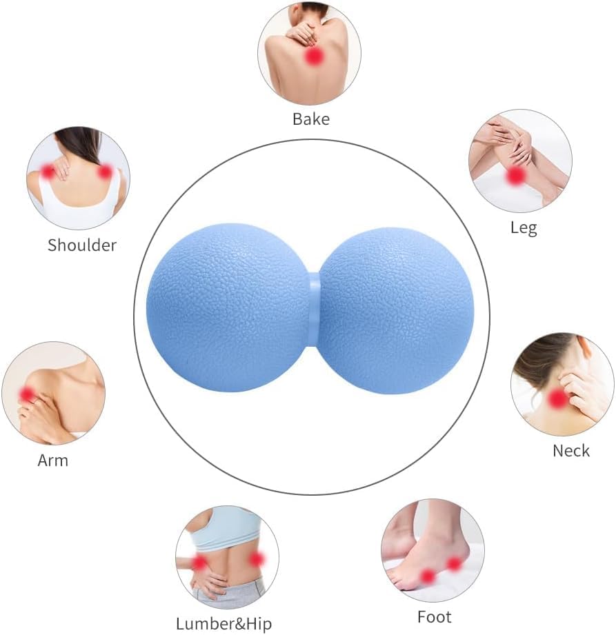 Double Lacrosse & Micro-Elastic Peanut Massage Ball - Myofascial Release Tool for Muscle, Back, Foot, and Physical Therapy, Mobility Roller for Acupressure and Relaxation (Pink)