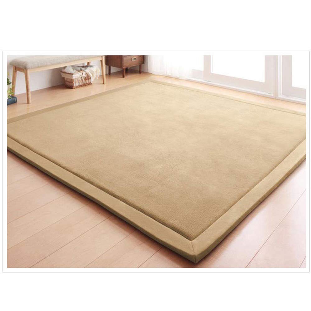 Loartee Coral Velvet Crawling Rugs & Play Mat (6'7"x9'2", Light Green) for Toddler Children & Yoga Exercise