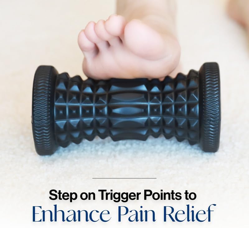Tumaz Massage Ball & Foot Roller 3-in-1 Set with Spiky Ball, Lacrosse Ball, Massage Roller - Ergonomic Design to Relieve Plantar Fasciitis for Deep and Superficial Muscle Pain