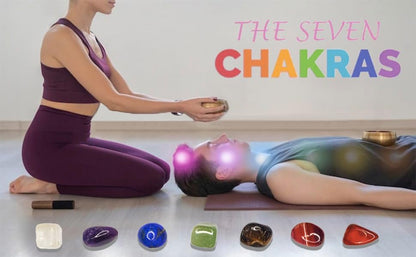 7 PCS Chakra Crystals Healing Stone Necklaces Set ，with Adjustable Rope Natural Crystal for Relaxation, Positive Energy, Yoga, Meditation Christmas Gift for Family Friends
