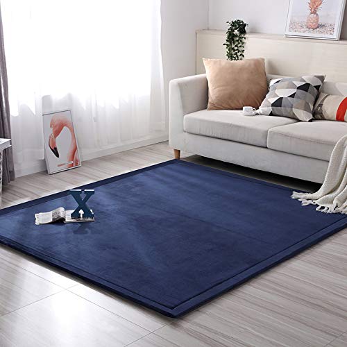 Loartee Coral Velvet Crawling Rugs & Play Mat (6'7"x9'2", Light Green) for Toddler Children & Yoga Exercise