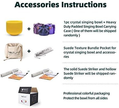 TOPFUND Pink Purple F Note Crystal Singing Bowl Heart Chakra 8 inch with Suede Mallet