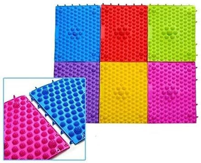 Foot Massage Mat Massage Pad Acupressure Mat Bathroom Mat Yoga Mat Outdoor Game 2 PCS (Blue)