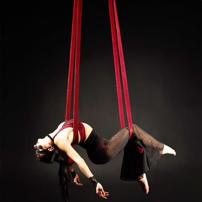 4.9ft 1.5m Aerial Straps Ropes Yoga Aerial Acrobatics Body Aerial Loop Trapeze Circus Apparatuses Equipment Three-Layer Straps 1 pairs