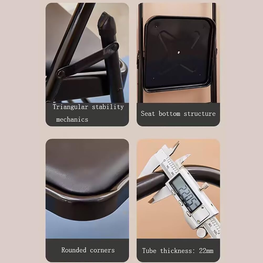 Pilates Yoga Assist Chair - Backless Folding Chair for Abs and Core,Balance Inversions,Flexibility,Strength Training,Brown