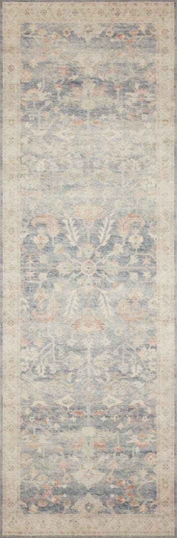 Loloi Hathaway Collection HTH-06 Blush/Multi 2'-6" x 7'-6", .25" Thick, Runner Rug, Soft, Durable, Printed, Modern, Low Pile, Non-Shedding, Easy Clean, Living Room Rug