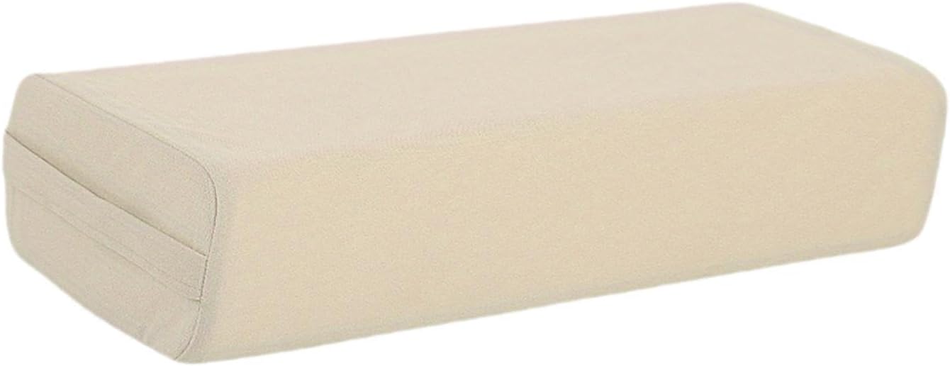 Yoga Bolster Pillow Rectangular,with Carry Handle,Meditation Cushion for Relaxation, Beige White