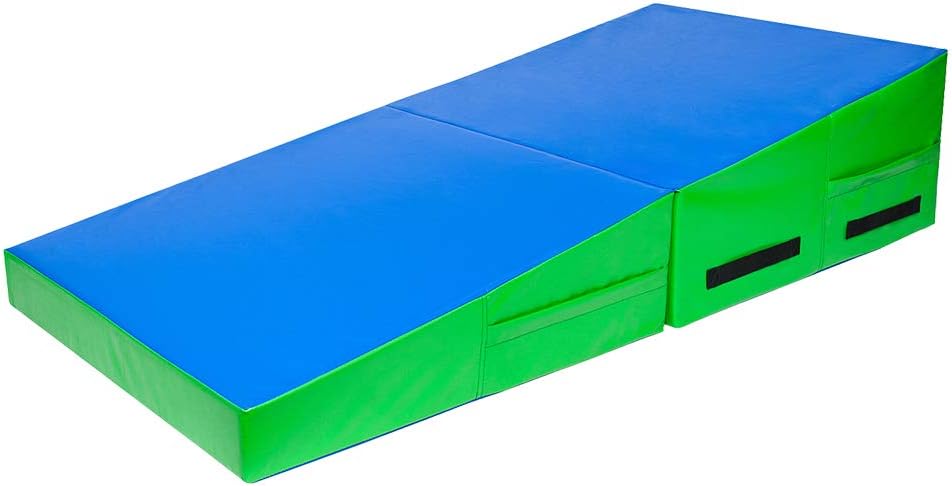Matladin 48"x24"x14" Tumbling Mat - Folding Gymnastics Cheese Wedge Mat for Kids, Girls Home Training