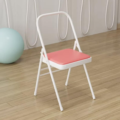 Yoga Folding Chair,Yoga Auxiliary Chair,Iyengar Metal Folding Chair,Reinforced Portable Backless Chair White 31.5in*18.5in*17.3in,Green