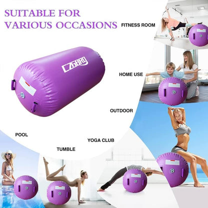 CZGBRO Gymnastics Barrel Air Roller with Pump, Inflatable Tumbling Equipment Air Mat Octagon Mat for Backhandspring Training Cheerleading Home Use
