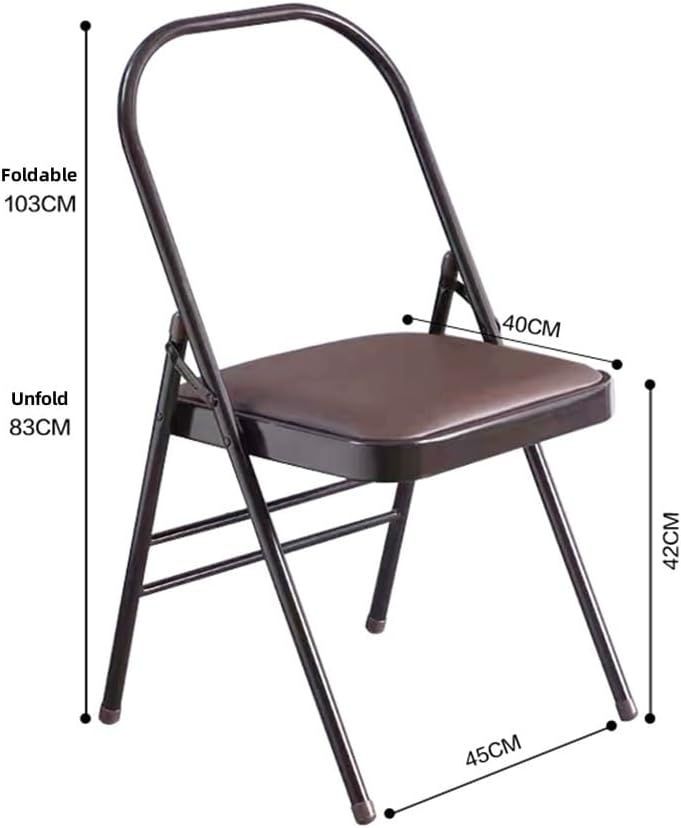 Yoga Chairs for Adults Folding Chairs with Comfortable Padded Yoga Auxiliary Chair Black/Brown Foldable Balance Chair(Black)