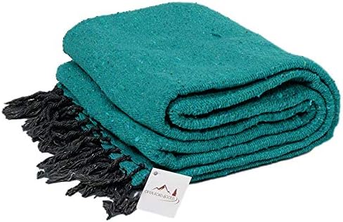 Open Road Goods Bulk Handmade Solid Color Yoga Blankets - Thick Mexican Blankets or Throws - Made for Yoga! (12 Pack, Black)