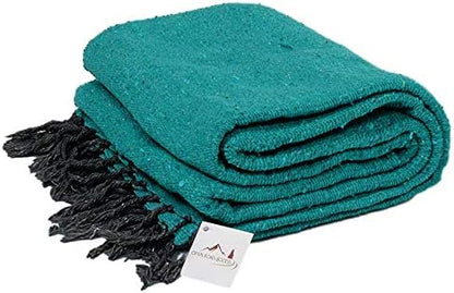 Open Road Goods Bulk Handmade Solid Color Yoga Blankets - Thick Mexican Blankets or Throws - Made for Yoga! (12 Pack, Black)