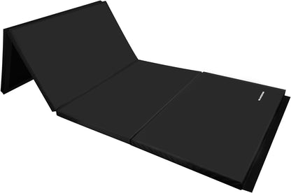 BalanceFrom 6x4 Feet 4-Panel Folding Gymnastics Mat – 2-Inch Thick Pad with Vinyl Surface and Carrying Handles for Tumbling, Yoga, Pilates, Home Workouts, and Martial Arts
