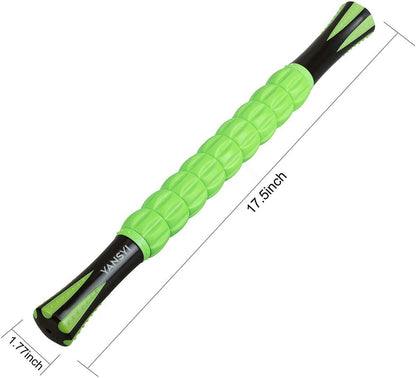 YANSYI Professional 9-Roller Deep Tissue Massage Stick - Portable Muscle Recovery Roller for Athletes, Relieves Post-Workout Soreness & Leg/Back Pain - Portable Physio Tool (Purple)