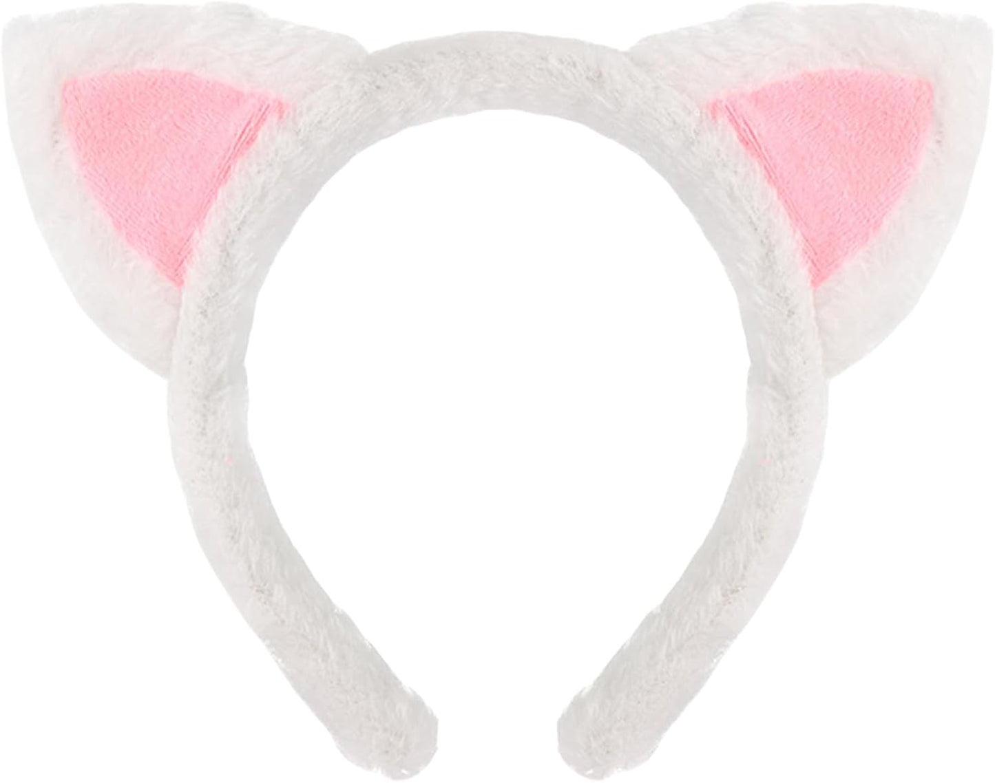 Cat Ears Headband, Plush Fuzzy Hairbands for Cosplay, Makeup, Yoga, and Photo Props for Adults
