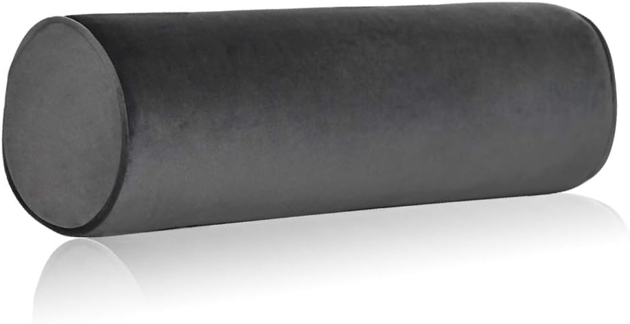 Tinbolunce Memory Foam Roll Pillow for Knee/Leg/Neck - Full Moon Bolster/Round Cylinder Pillow for Sleeping on Side or Back - Removable Cooling Cover Length 18" x 6" Diameter (Gray Pink)