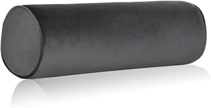 Tinbolunce Memory Foam Roll Pillow for Knee/Leg/Neck - Full Moon Bolster/Round Cylinder Pillow for Sleeping on Side or Back - Removable Cooling Cover Length 18" x 6" Diameter (Gray Pink)