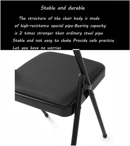 Yoga Chair,Iyengar Yoga Chair,PU Leather Backless Yoga Chair,Metal Folding Yoga Chair,Portable Yoga Chair,Home Fitness Inverted Yoga Chair,Black