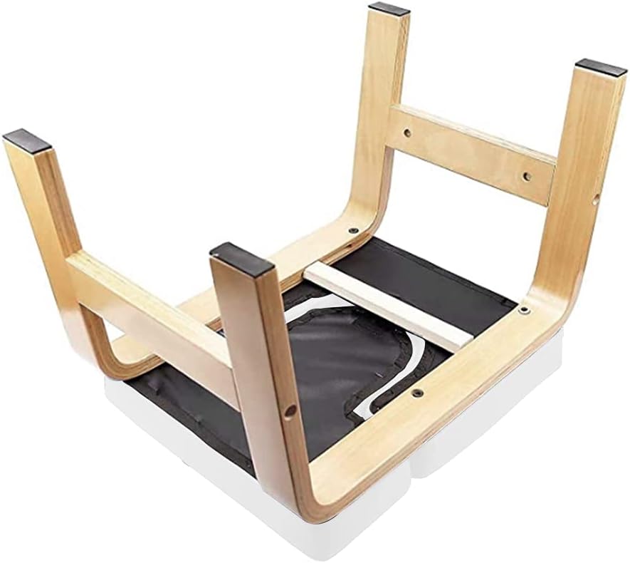 Yoga Headstand Bench, Multifunctional Yoga Inversion Stool, Wood Frame and PU Pads, Upside Down Chair for Balance Training Core Strength (Pure Pearl White)