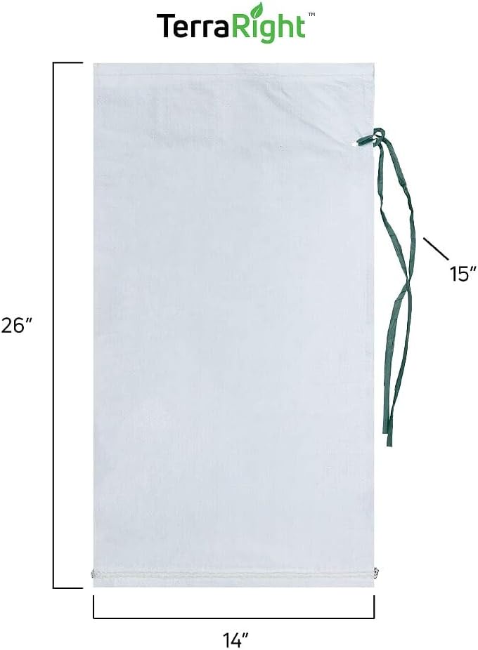 Sandbags - Extra Durable Empty White Woven Polypropylene Sand Bags w/Ties, Max. UV Protection, 14" x 26" (10 Count)