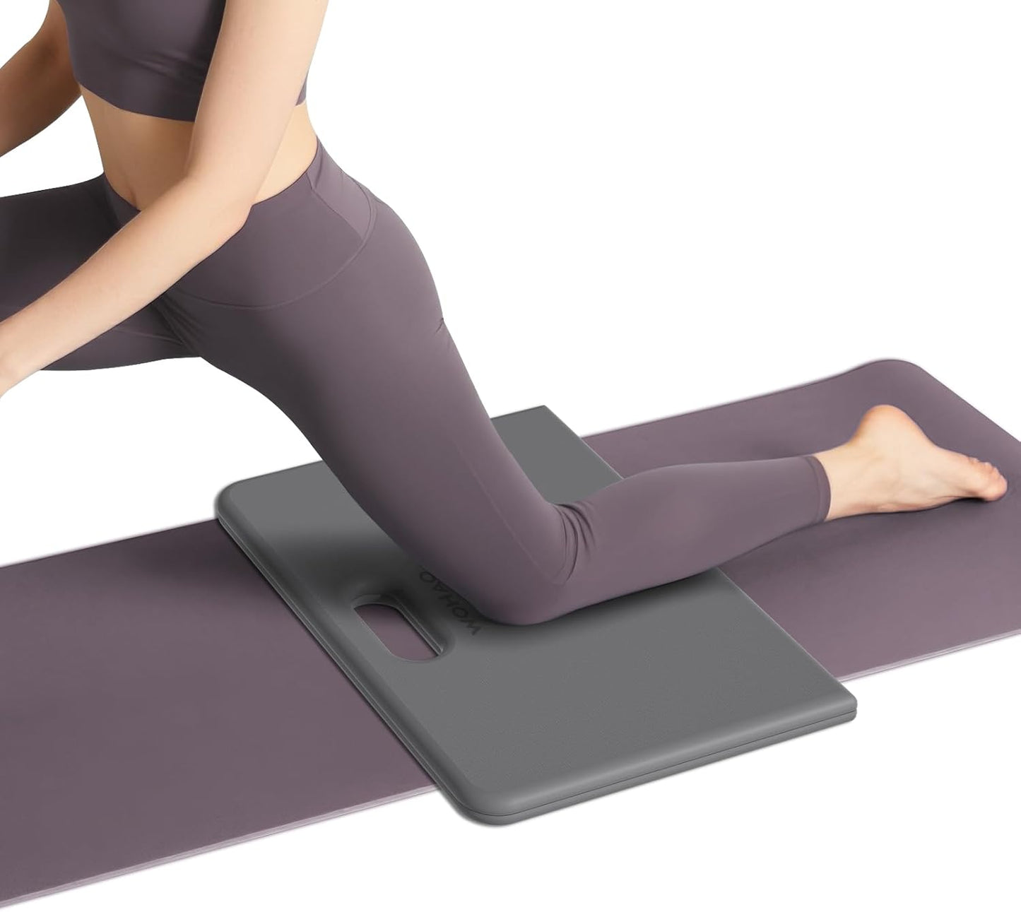 Yoga Knee Pad - Foldable Non-Slip POE Cushion, Folding Support Pad with Handle, Lightweight & Portable for Yoga, Pilates, Fitness