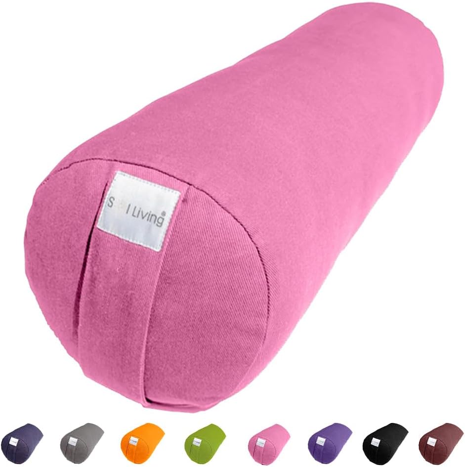 Sol Living Yoga Bolster Pillow Rectangular Meditation Cushion Cotton Meditation Accessories for Restorative Yoga Meditation Pillow Yoga Pillow Firm Body Pillow Bolster Pillow for Legs Removable Cover