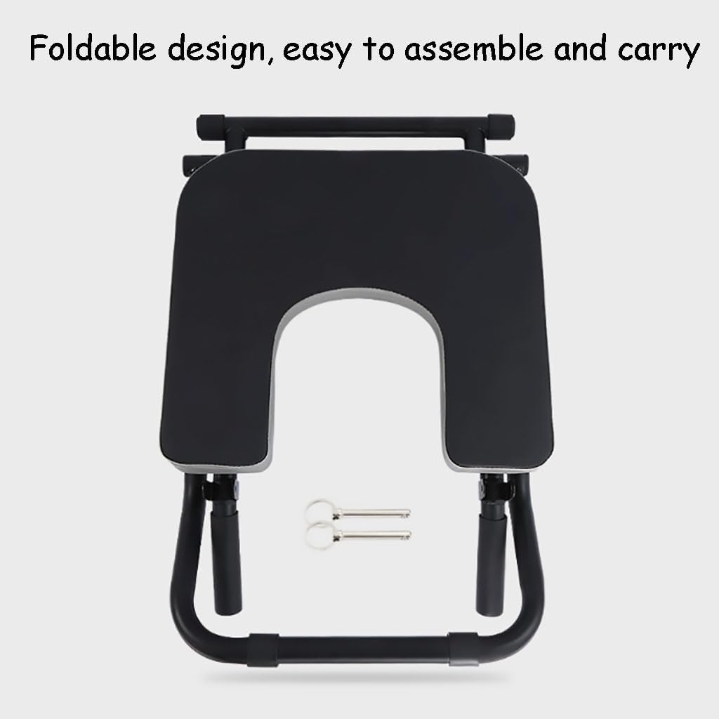 Yoga Handstand Stool,Yoga Auxiliary Chair with armrests,Foldable Portable Yoga Chair with Thickened Shoulder Cushion,Handstand Trainer,Yoga Handstand Chair,Pink