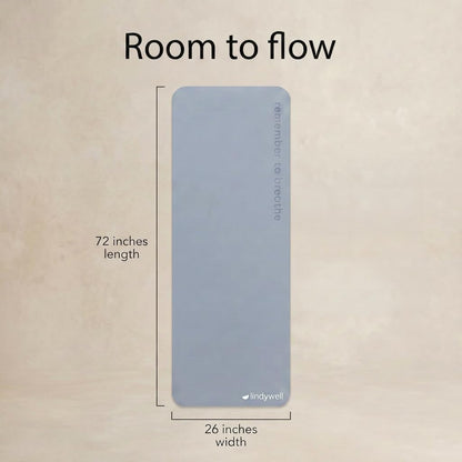 Lindywell Pilates Yoga Workout Mat Non Slip 6mm, 8mm, 10mm Thick - 6ft x 26in