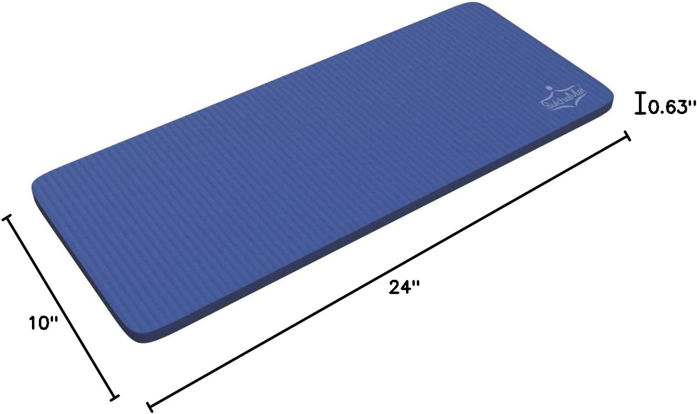 SukhaMat Yoga Knee Pad Cushion for Knees, Elbows, Wrists, Extra-Thick, 15mm Thick, 24x10 Inches, Designed for Durable Comfort During Exercise