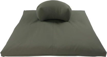 Buckwheat Crescent Zafu and Zabuton Meditation Cushion Set (2pc)
