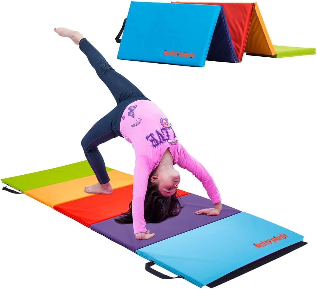 Antsy Pants Tumbling Mat for Kids – Gymnastics Mat, Easy to Clean, Sturdy, Foldable Tumbling Mats, Padded, Lightweight, Portable, Gymnastics Equipment for Active Play