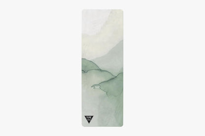 Yune Yoga Greenland Foldable Travel Yoga Mat, Deep Ocean Green, PVC-Free Natural Rubber, 24 x 72 Inch, 2mm Thick, Under 1 lb