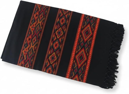 Handloom Wool Meditation Shawl, Oversized Wrap Throw, Gift for Men and Women