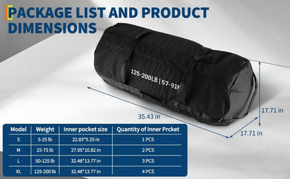 Adjustable Heavy-Duty Sandbag Set for Strength Training & Yoga – Durable Multi-Handle Fitness Equipment – Versatile Full-Body Workout – Includes Unfilled Inner Bag