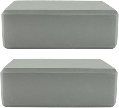 Holibanna 2 PCS EVA Yoga Blocks Non-Slip High Density Rectangular Yoga Pillows Grey for Exercise Stretching and Fitness