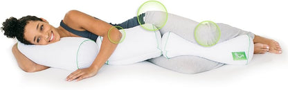 Sleep Yoga 2-Pack Pillow Cover Case Multi-Position Body Pillow - Hypoallergenic, Machine Washable - Gray 2PK