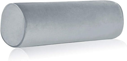 Tinbolunce Memory Foam Roll Pillow for Knee/Leg/Neck - Full Moon Bolster/Round Cylinder Pillow for Sleeping on Side or Back - Removable Cooling Cover Length 18" x 6" Diameter (Gray Pink)