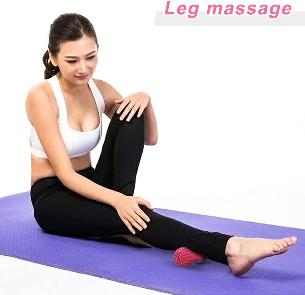 SELEWARE Peanut Massage Ball, Peanut Double Lacrosse Massage Roller Ball for Back Neck Shoulder Spine Legs Hips, Deep Tissue Peanut Roller Ball Trigger Point Muscle Massage Ball, Black