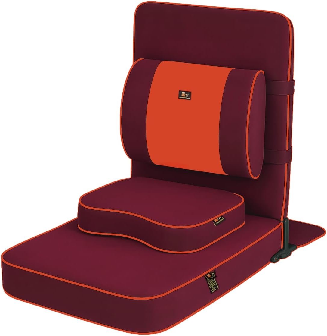 Friends of Meditation Extra Large Meditation Chair | Floor Chair with Back Support | Yoga Chairs for Adults | Portable Folding Chair | Yoga Chair with Cushion & Meditation Block | Black | 24x22 in