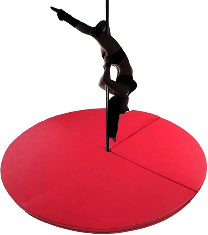 Premium Dance Pole Removable Spinning Static Dancing HeavyDuty Steel Pole Adjustable Height,(Pole Dance Mat,2"/4" Thick Round Folding Crash Mat for Pole Dancing, Home Gym Safety Pad, Yoga F