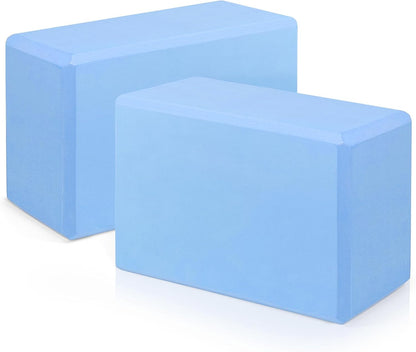 Yoga Blocks 2 Pack, 9"x6"x3" High-Density EVA Foam Yoga Block, Non-Slip Yoga Blocks for Yoga, Pilates Meditation, Stretching and Toning, Supportive, Latex-Free