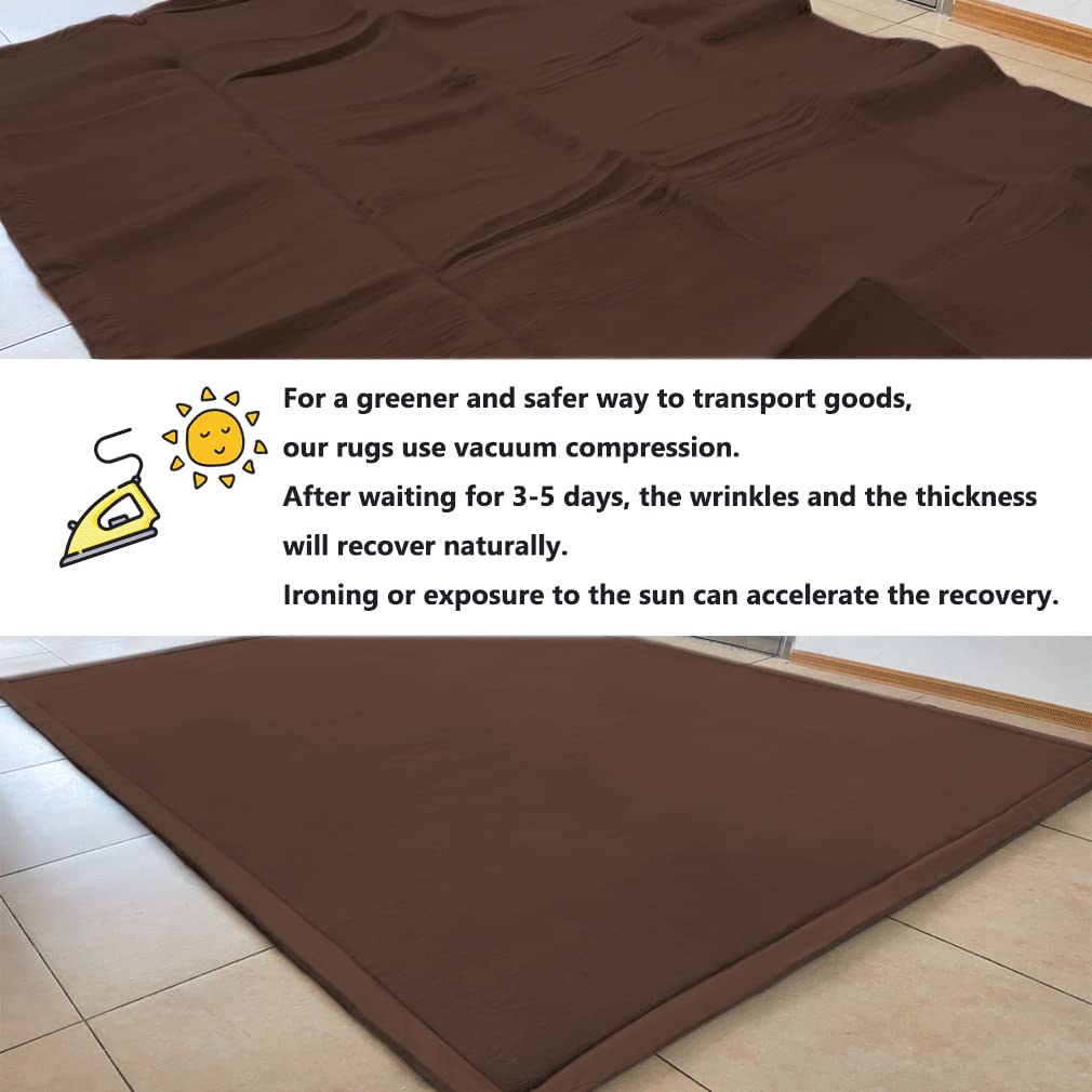 Loartee Coral Velvet Crawling Rugs & Play Mat (6'7"x9'2", Light Green) for Toddler Children & Yoga Exercise