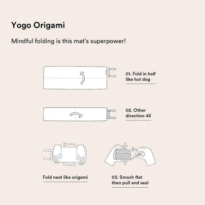 Yogo Ultralight Folding Travel Yoga Mat with Attached Straps, FSC®-Certified Plant Rubber, Sticky Grip, Non-Slip, Best Travel Yoga Mat®