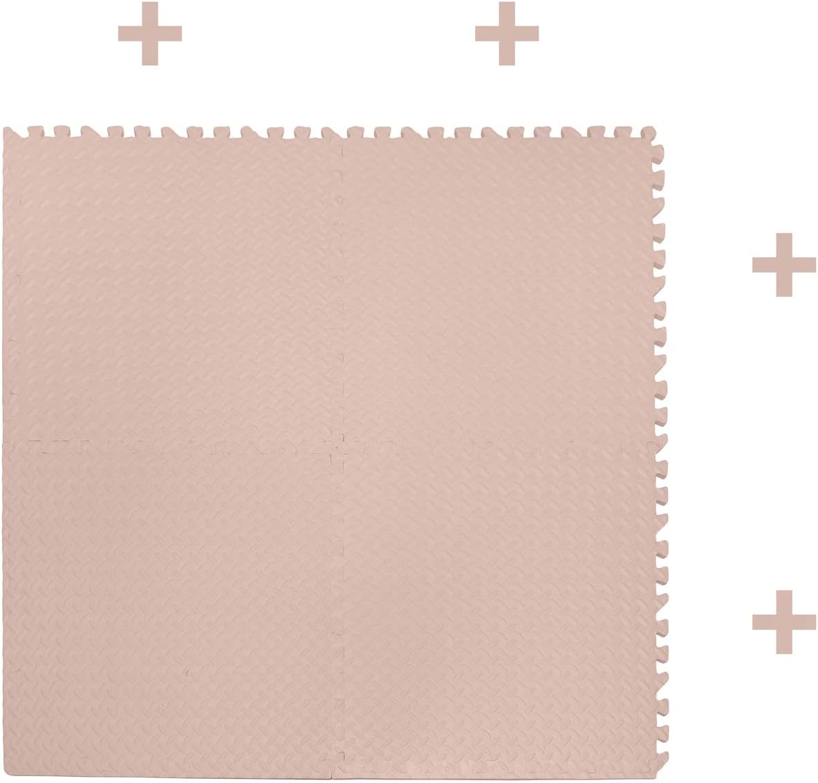 HTTMT- 8X(32 Sqft) Pink Gym Floor Mat 24x24 EVA Foam Interlocking Exercise Fitness Puzzle Floor Gym Yoga Mat Workout Pad [P/N: MTET-HOME012-8PC]